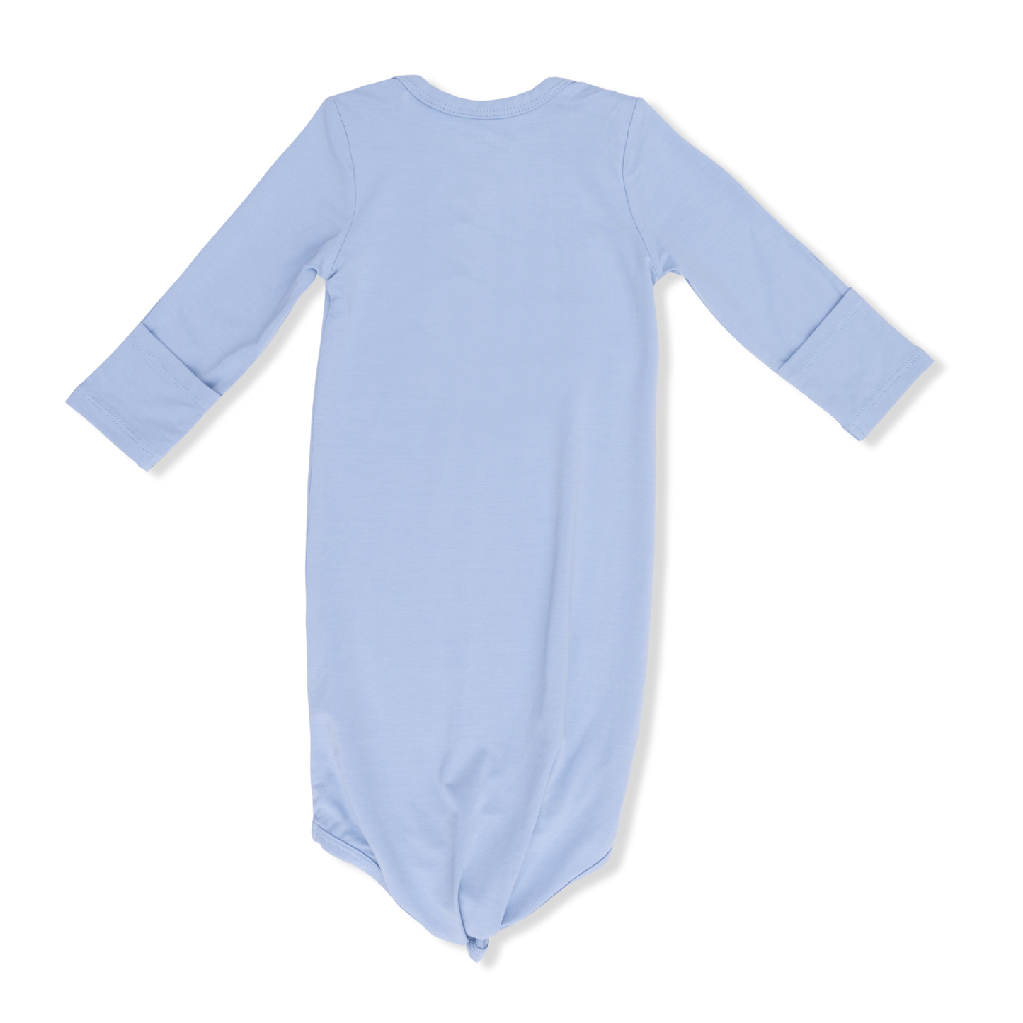 Solid Blue Fog Knotted Gown & Hat Set