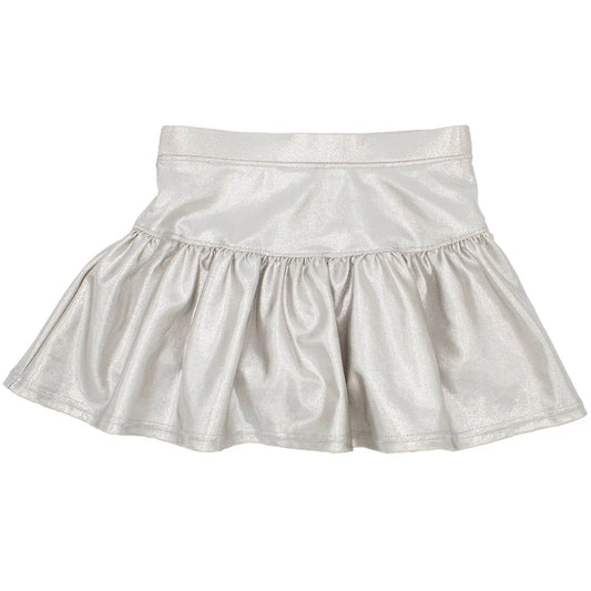 Gathered Skort- Silver Shimmer