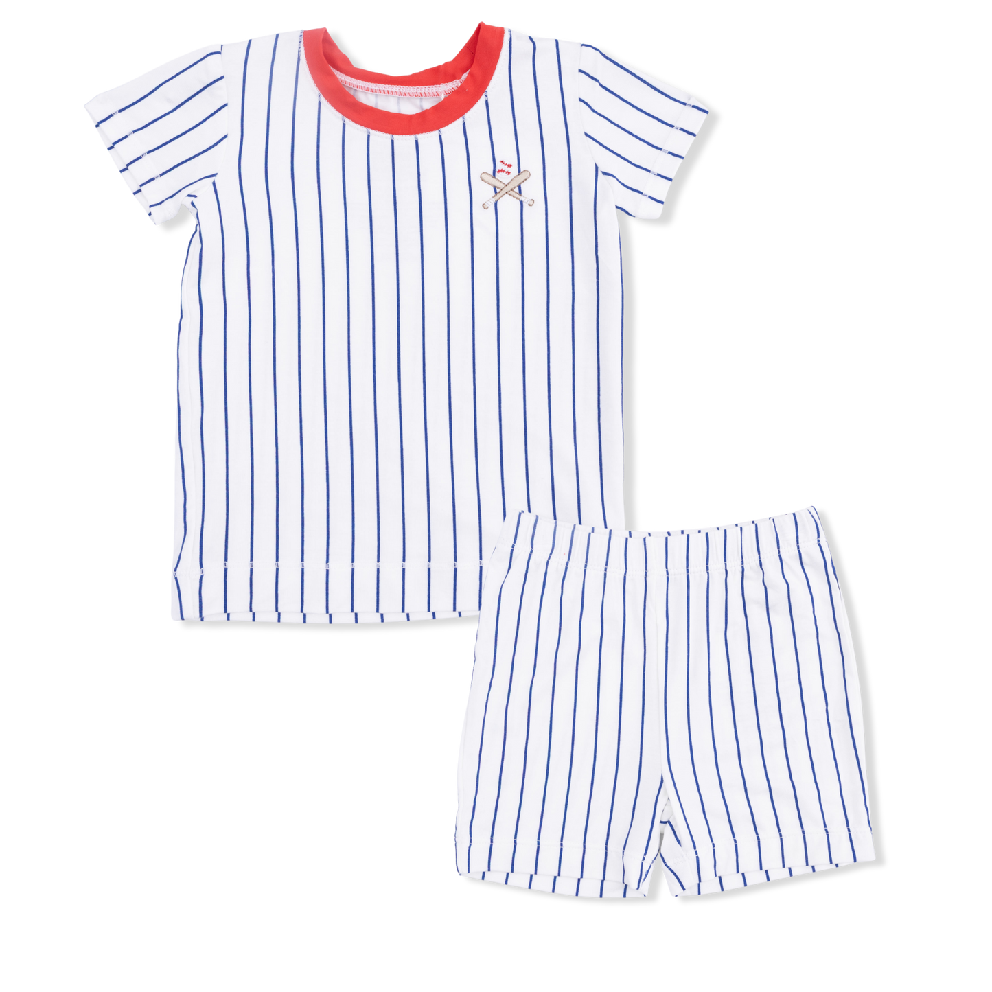 Baseball Stripe Short Loungewear Set