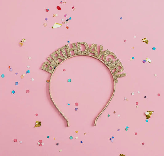 Gold Birthday Girl Headband