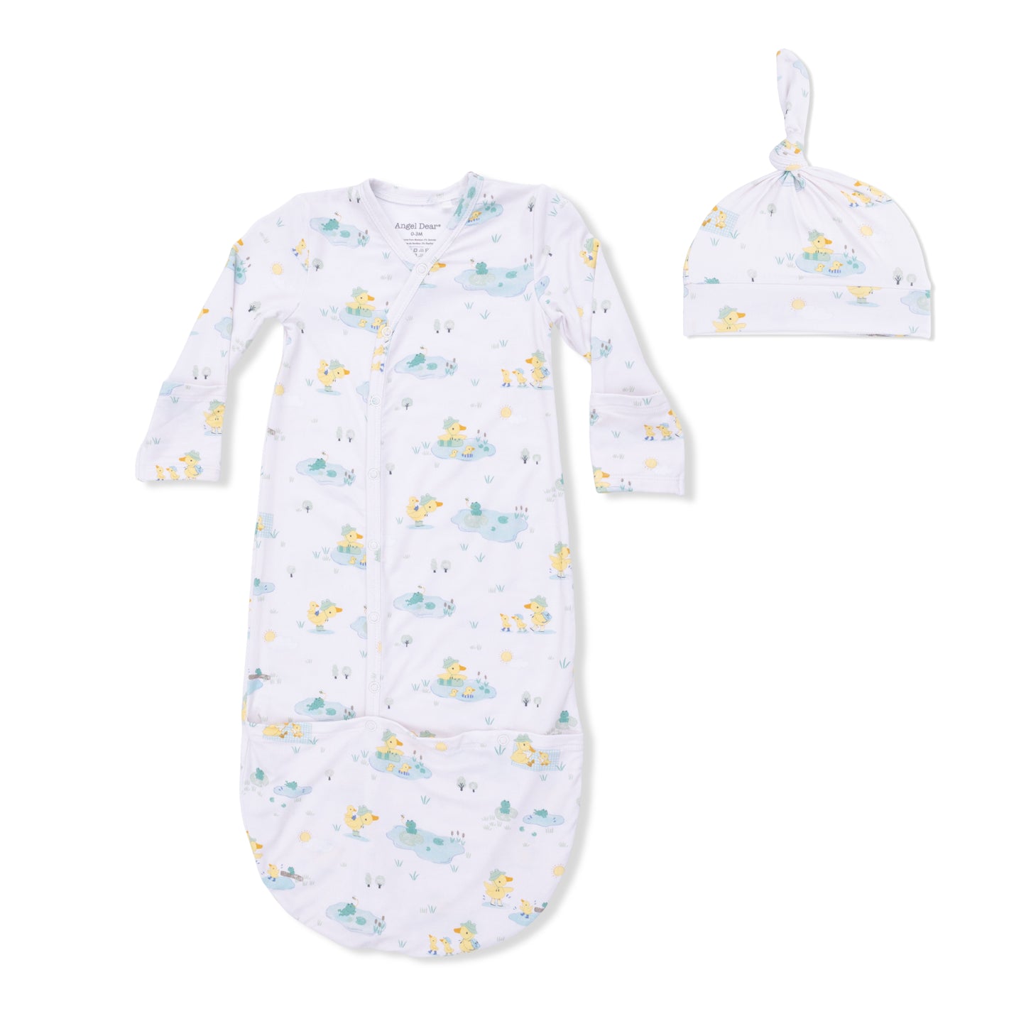 Frog and Duck Pond Bundle Gown & Hat Set