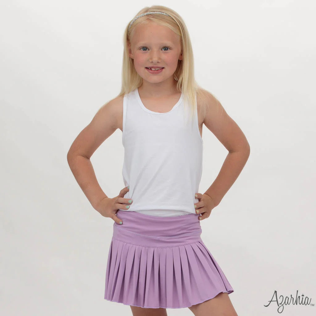 Mini Pleated Skort- Solid Lavender