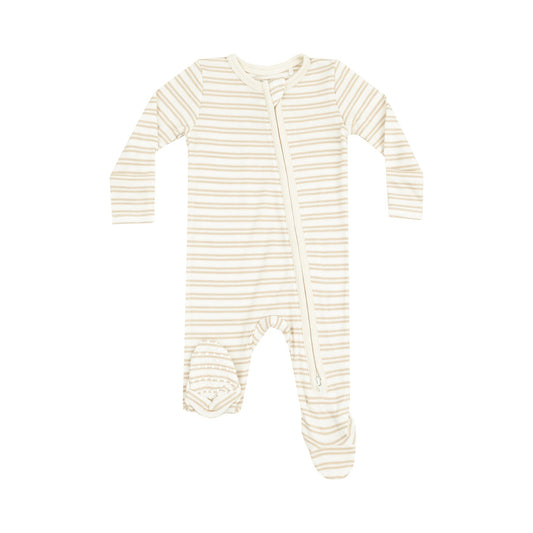 Oxford Tan Stripe Footie