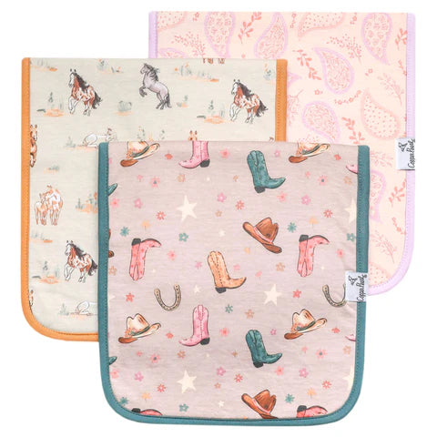 3 Pack Premium Burp Cloths Cheyenne