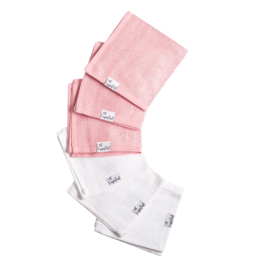 Pink and White Wash Cloth Set