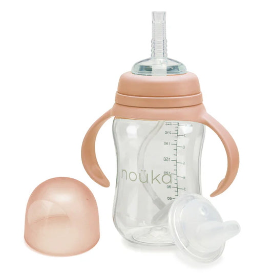 Transitional sippy/weighted straw cup