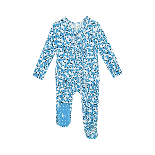 One piece ruffle butt zipper footie Nayeli (butterfly)