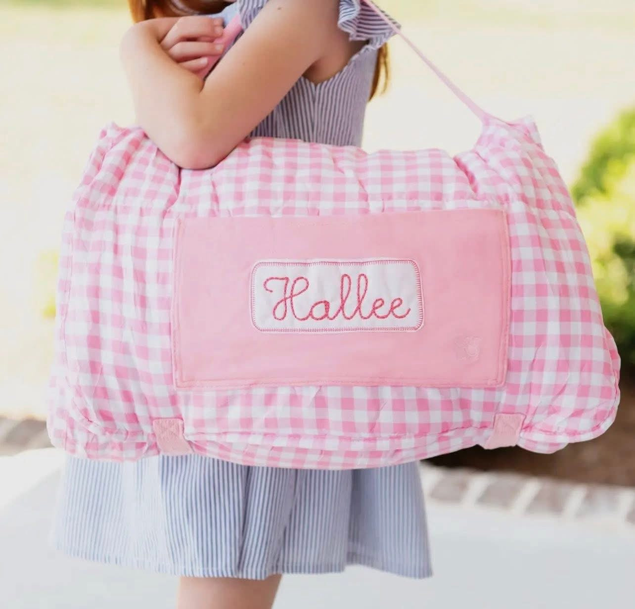 Pink Gingham Nap Mat