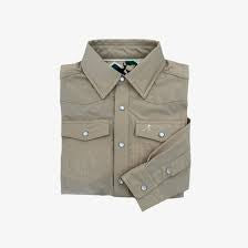 Performance Pearl Snap Long Sleeve - Oat