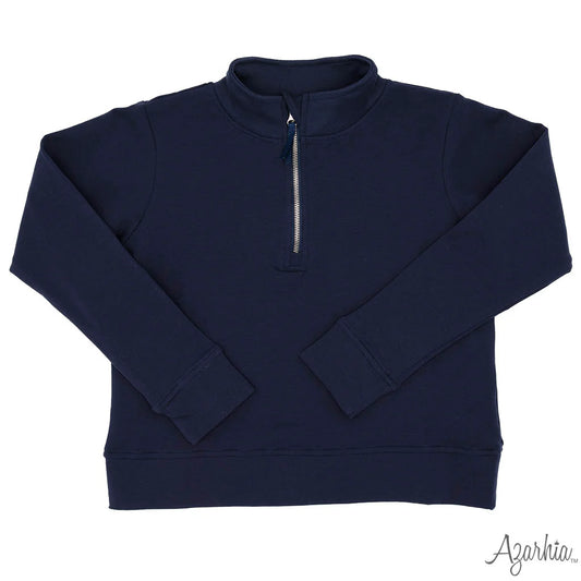 Oversized Crop 1/4 Zip Sweatshirt - Navy