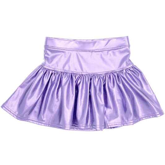 Metallic Gathered Skort- Lavender