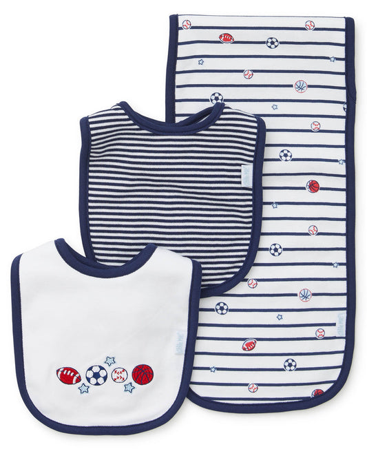 Sports Star Bib & Burp Set