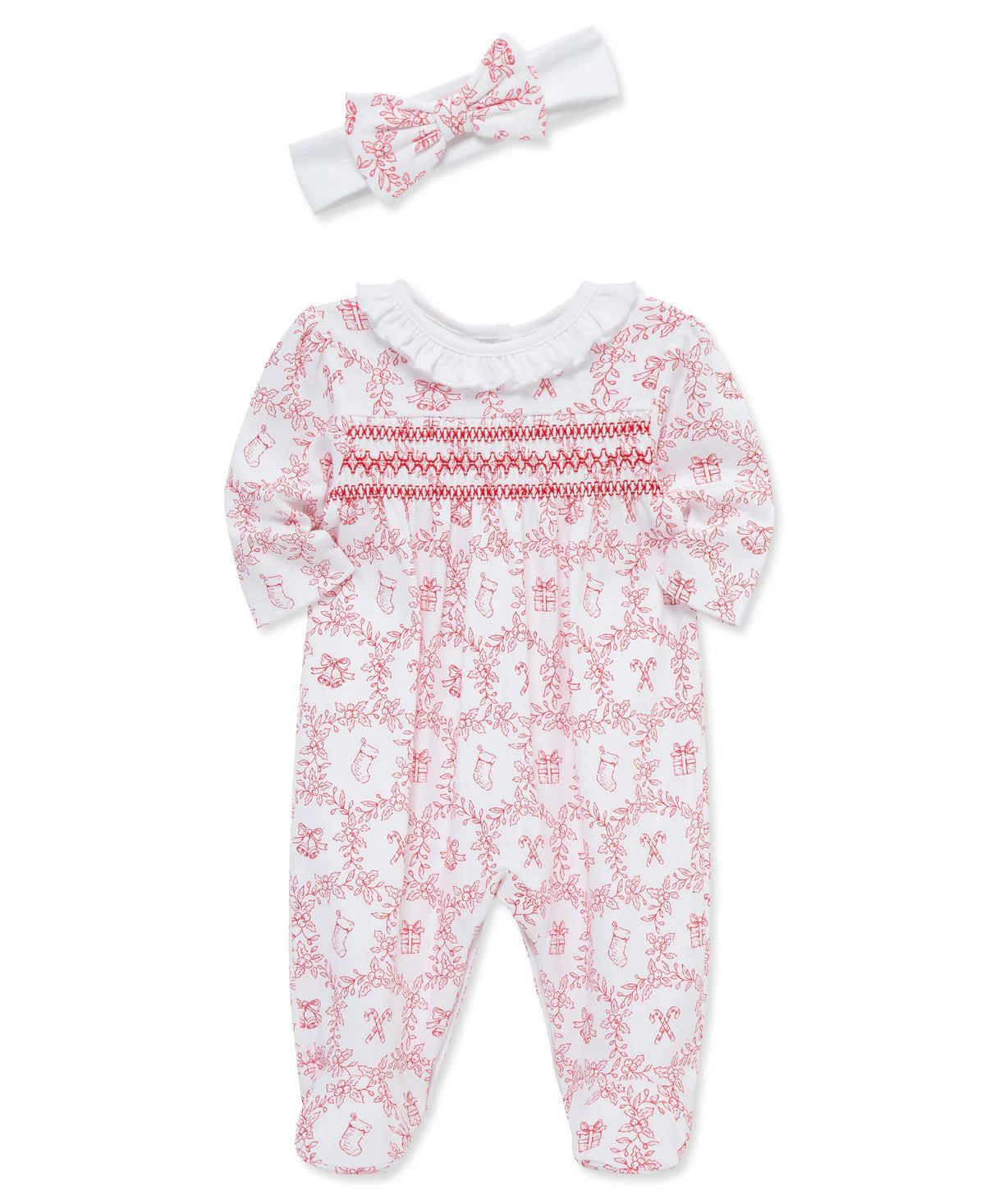 Festive Toile Footie Set