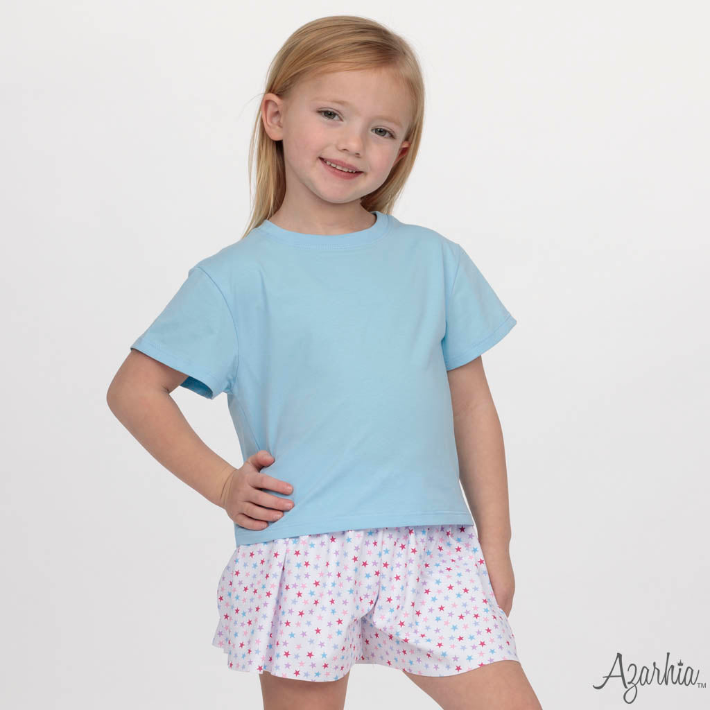 Boxy Tee in Solid Light Blue