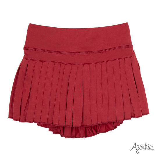 Mini Pleated Skort- Solid Red