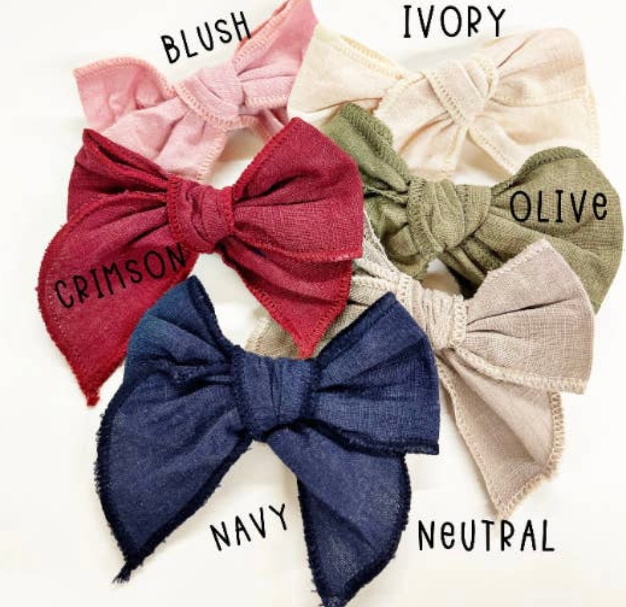 Mini Cotton Linen Bow Hair Clips