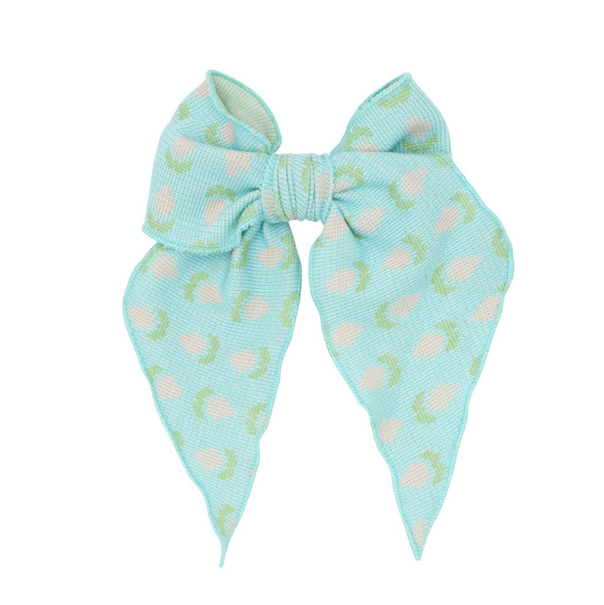 Pointed Big Belle Clip: Robin Egg Knit Tulip