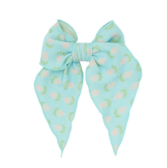 Pointed Big Belle Clip: Robin Egg Knit Tulip