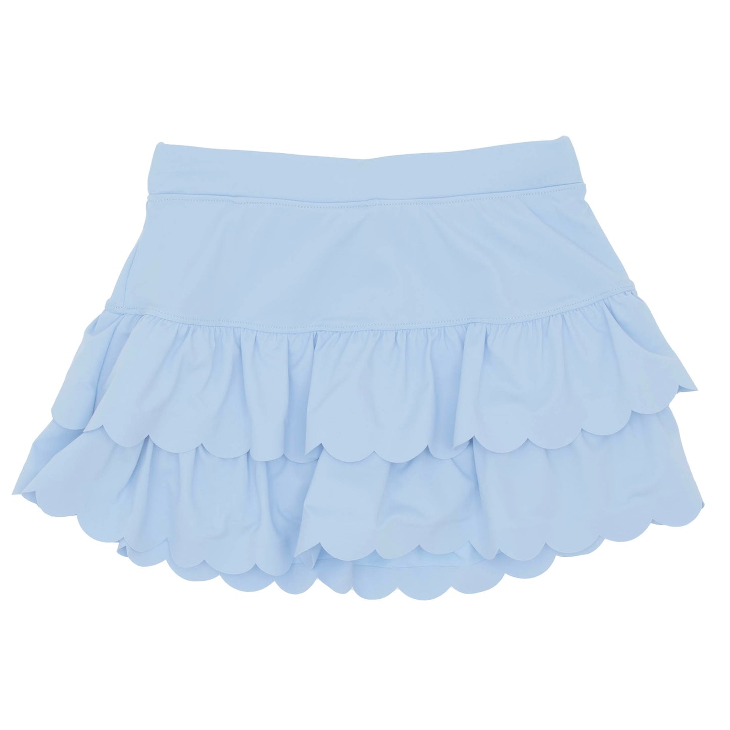 Scalloped Skort in Solid Light Blue