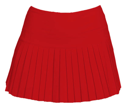 Mini Pleated Skort- Solid Red