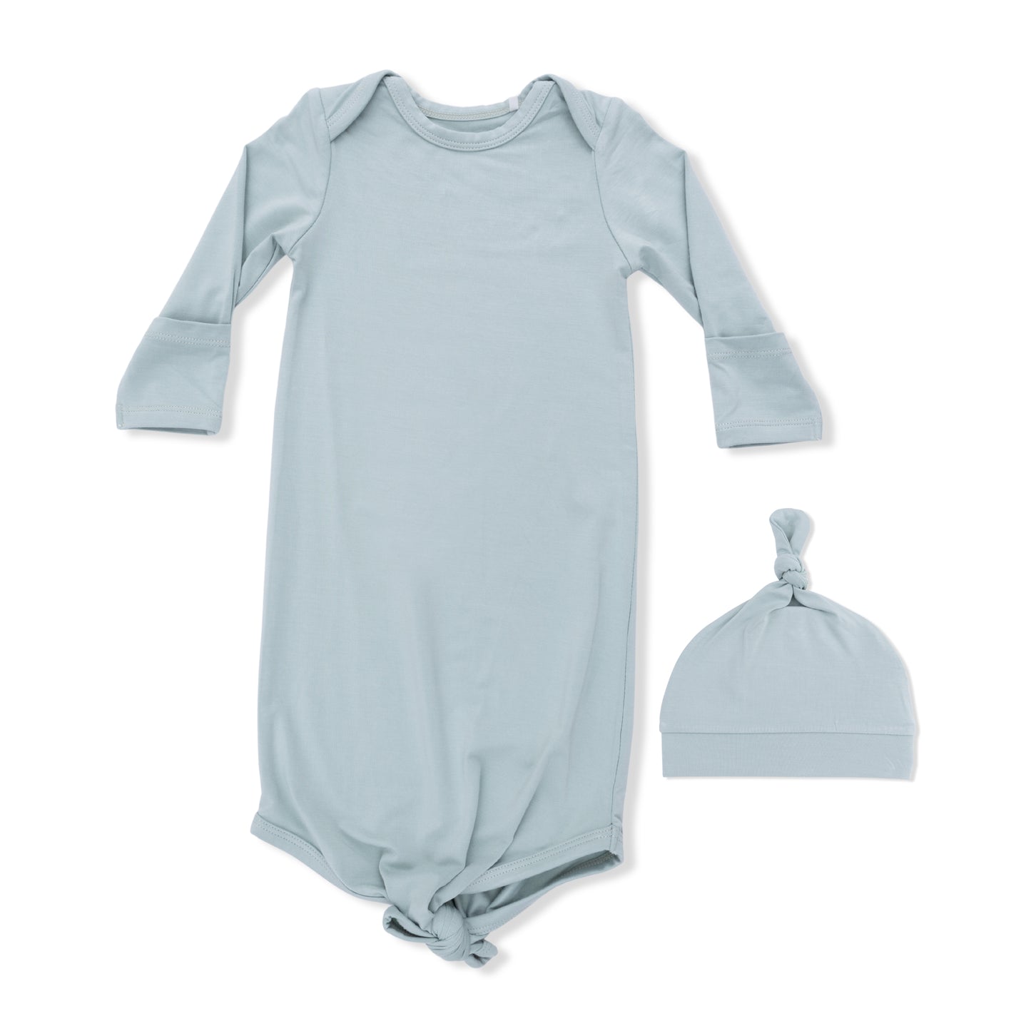 Solid Jadeite Knotted Gown & Hat Set