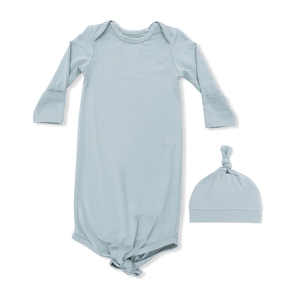 Solid Jadeite Knotted Gown & Hat Set