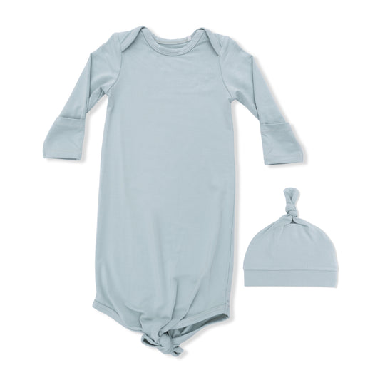 Solid Jadeite Knotted Gown & Hat Set