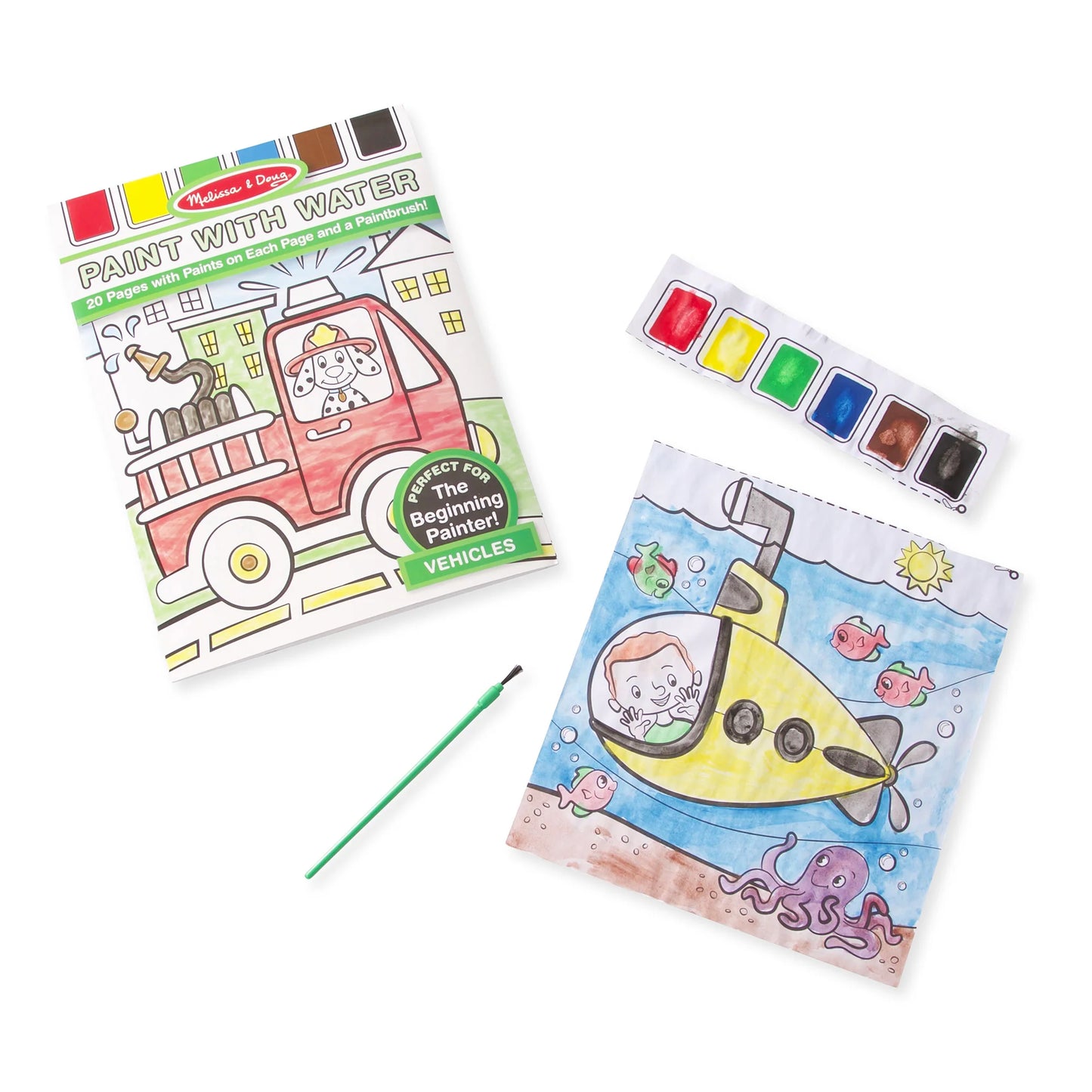 Vehicles Paint with Water Kids' Art Pad