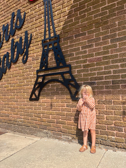 mabel dress || burnt orange flannel