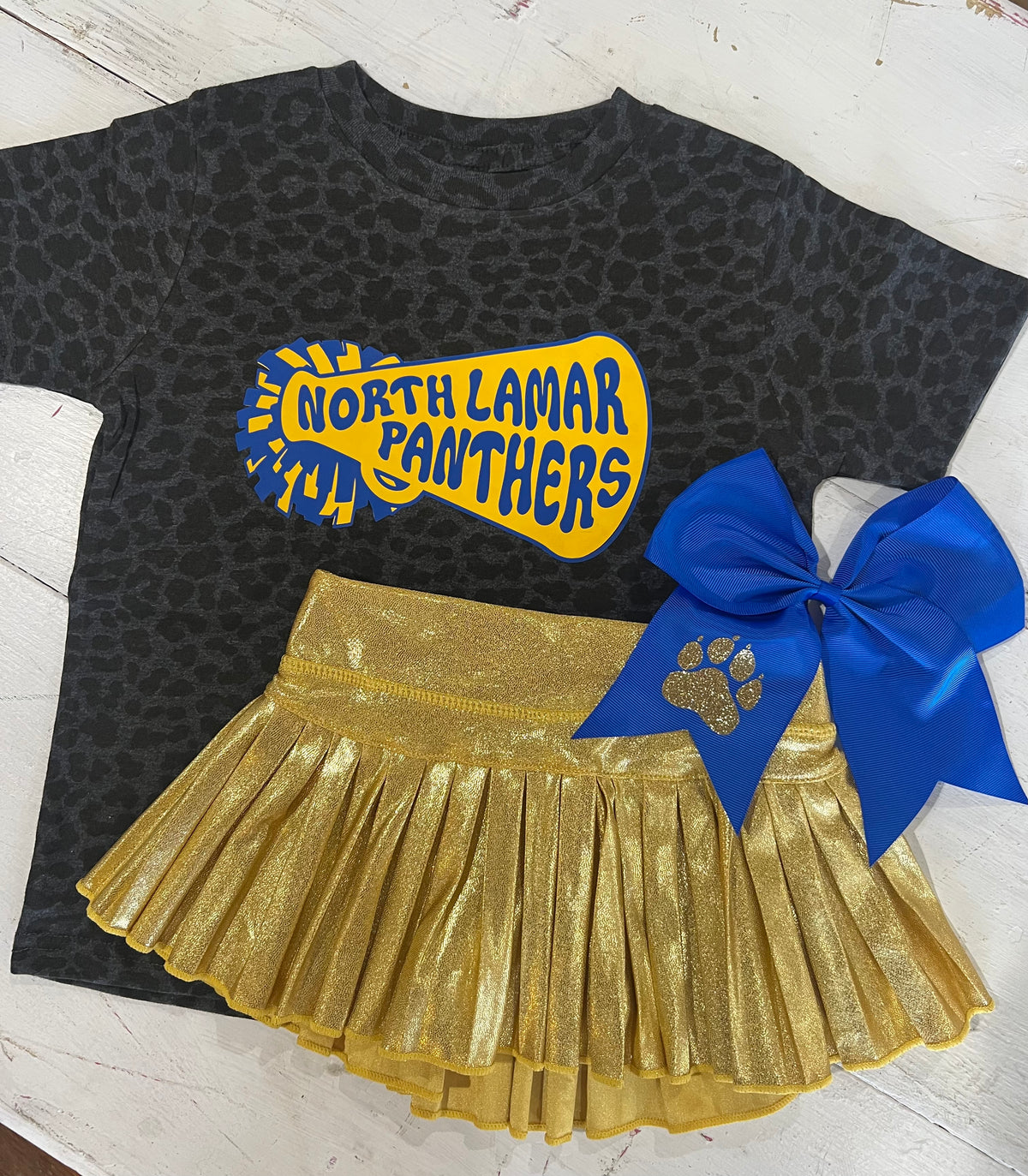 Gold Shimmer Mini Pleated Skort