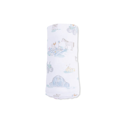 Farm Animal Party Swaddle Blanket
