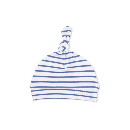Navy Stripe Knotted Hat