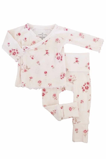 Two-Piece Pointelle Crossover Top & Bottom | Precious Posies