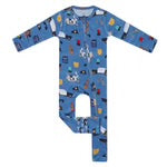 Bamboo Convertible Zip Up Footie Pajama Policemen