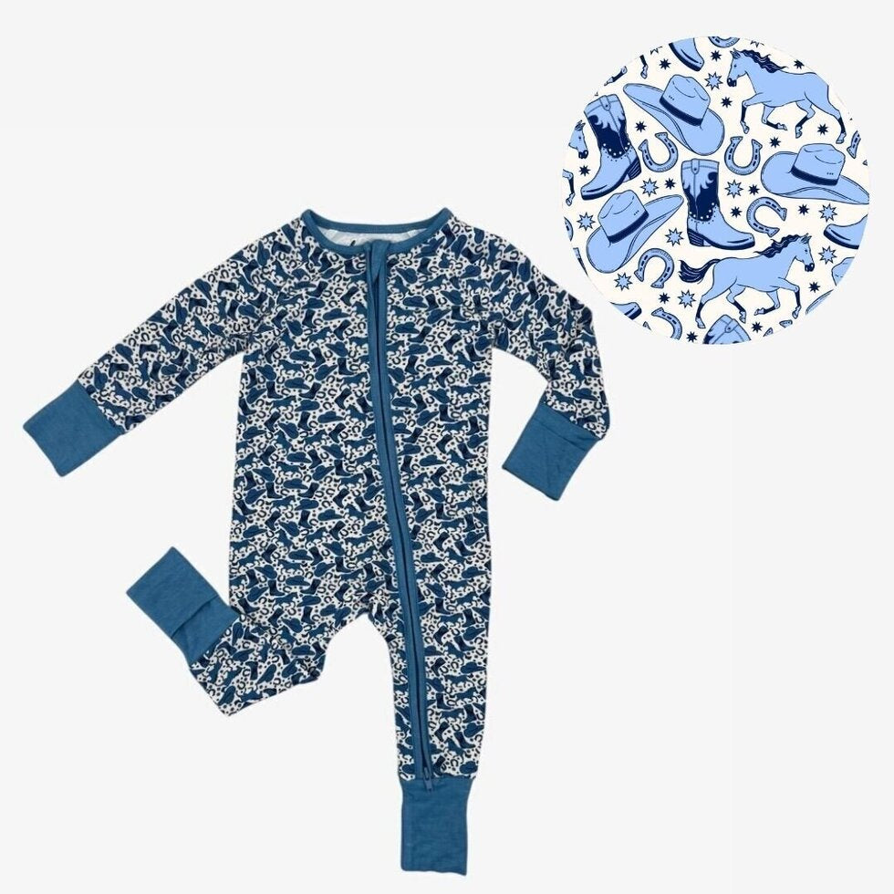 Bamboo Zipper Pajama Seaside Stampede