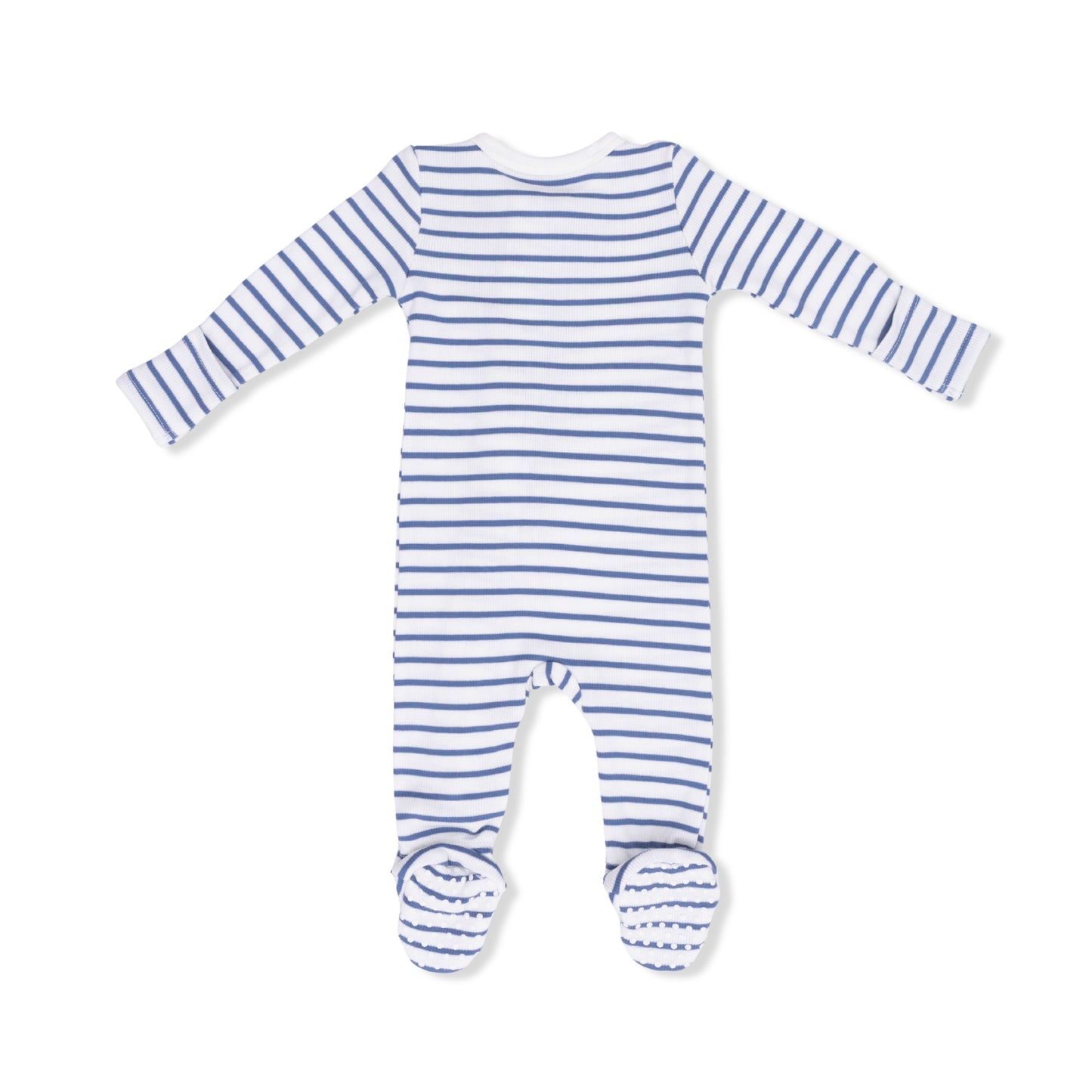 Navy Stripe 2 Way Zipper Footie