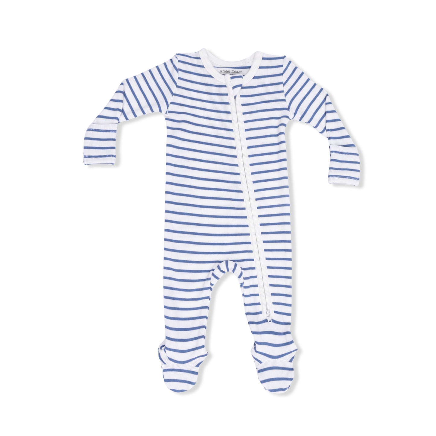 Navy Stripe 2 Way Zipper Footie
