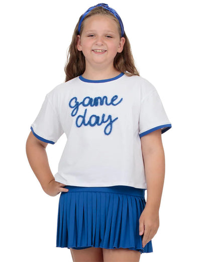 Tinsel Game Day Ringer Boxy T- Royal