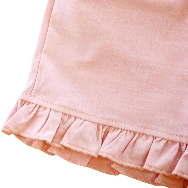 Pink Ruffle Hem Shorts
