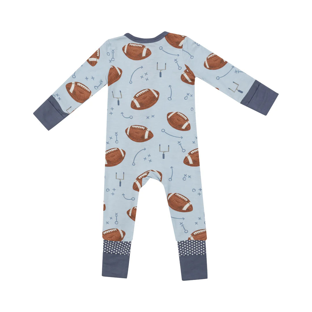 Blue Football Zipper Pajama