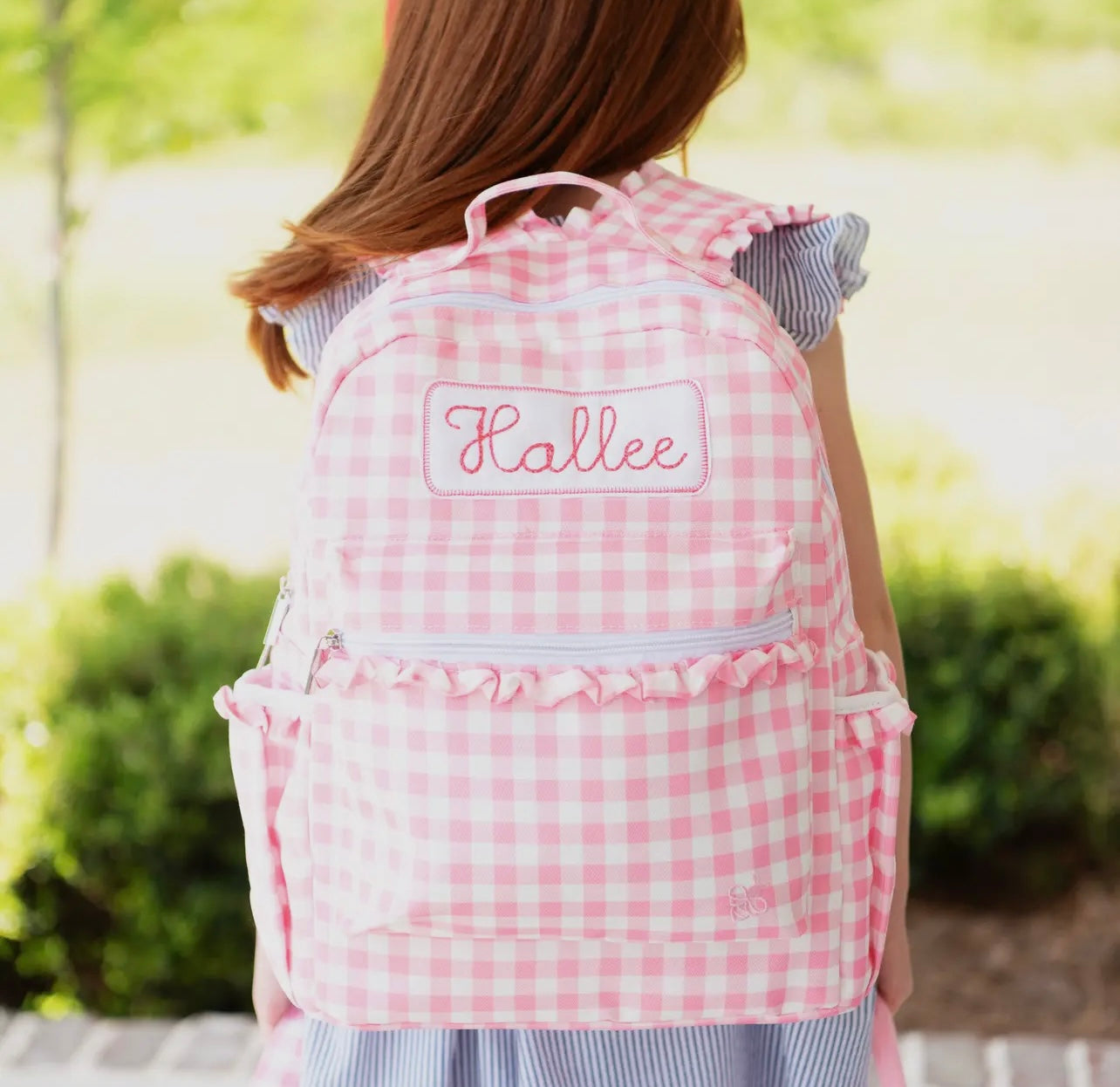 Pink Gingham Backpack