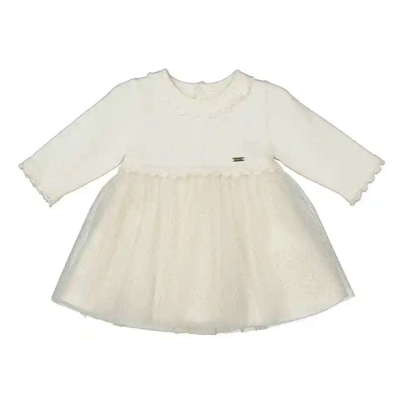 Mayoral natural dress with tulle bottom