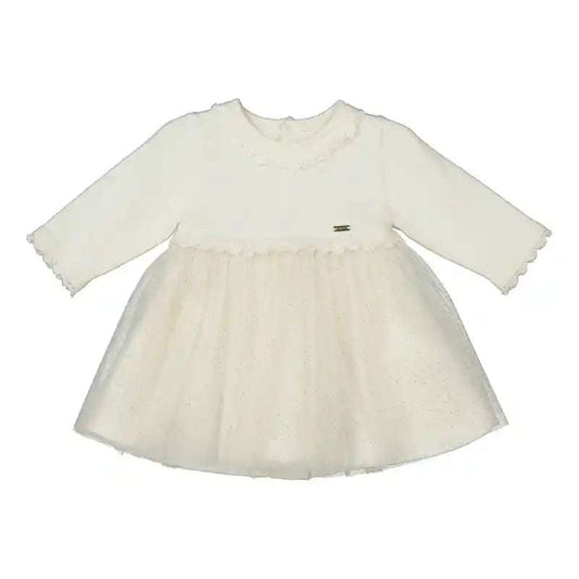 Mayoral natural dress with tulle bottom