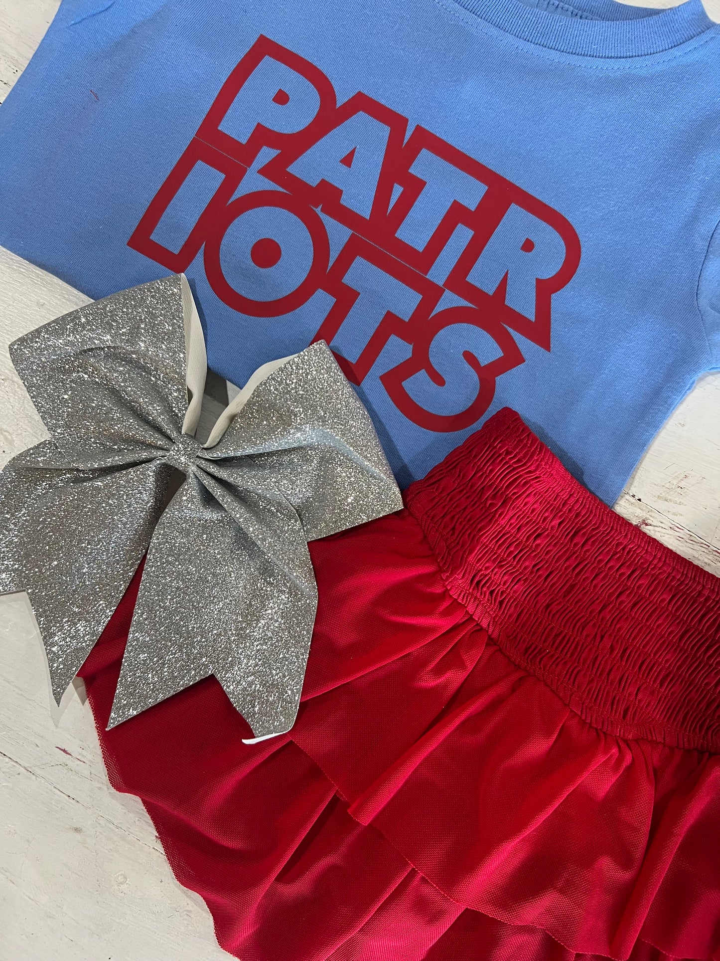 Smocked Mesh Skort Red