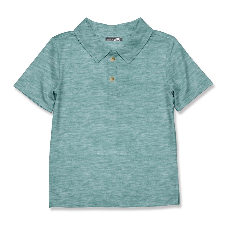 Boys Heather Blue Polo