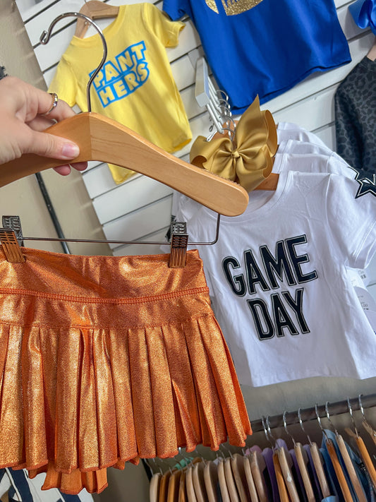 Shimmer Mini Pleat Burnt Orange
