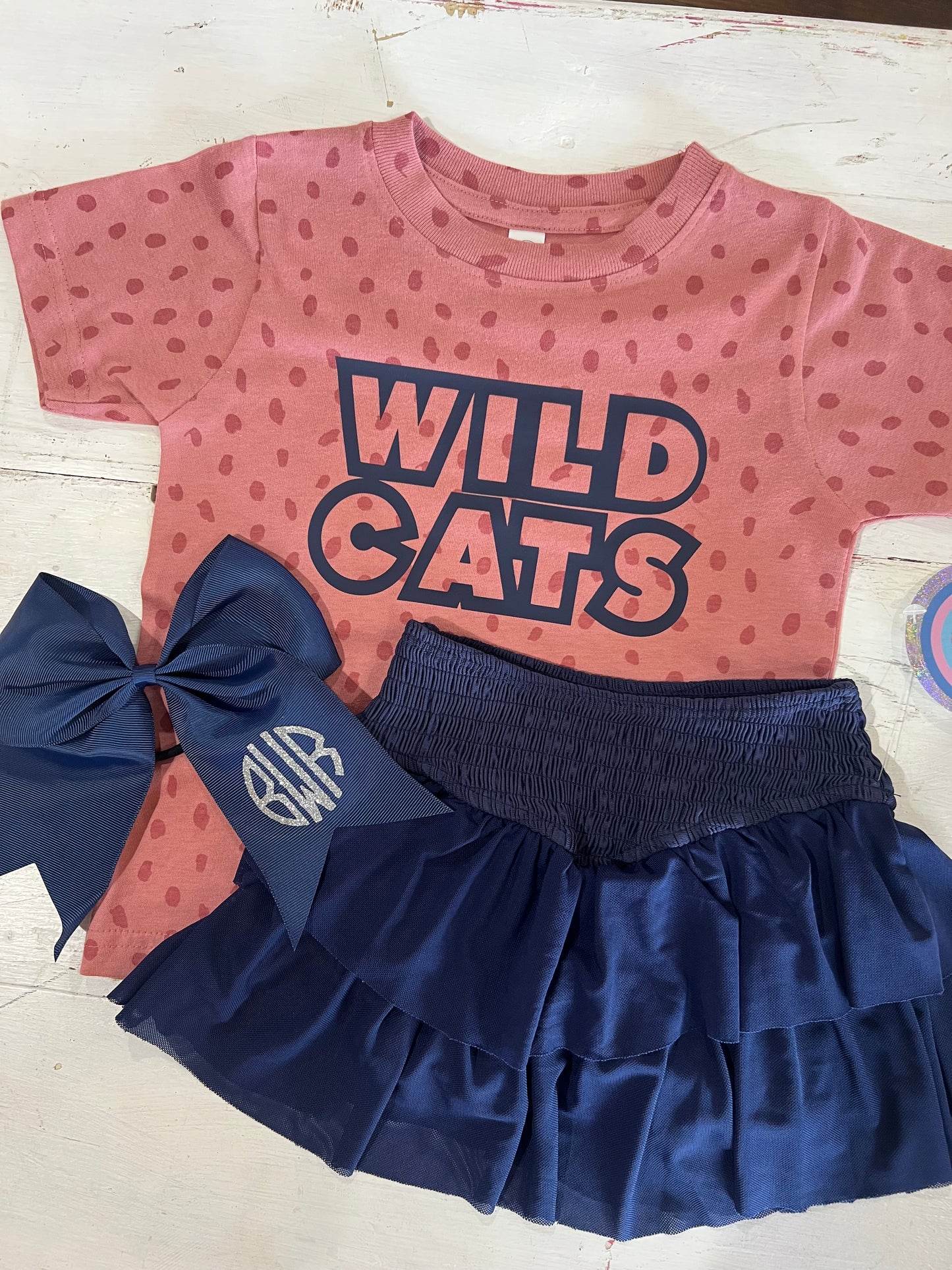 Smocked Mesh Skort Navy