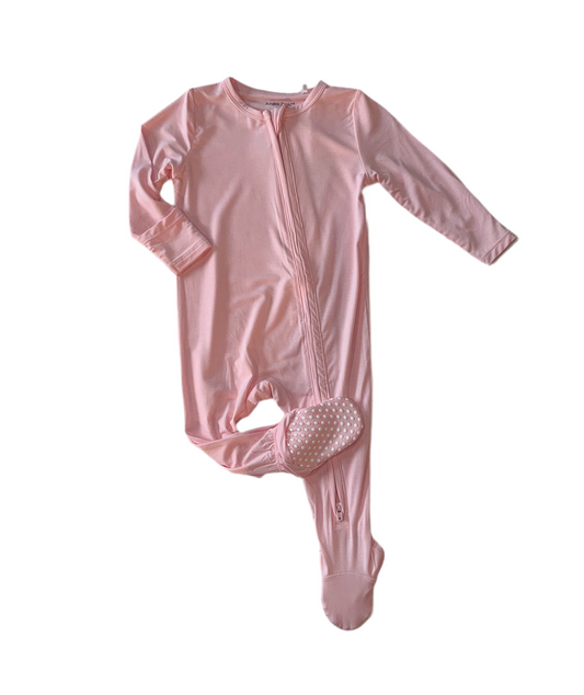 Tickled Pink Zipper Footie