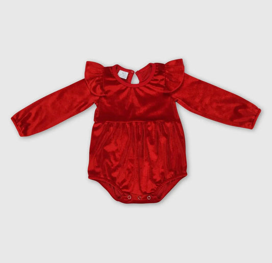 Red Velvet Bubble Romper