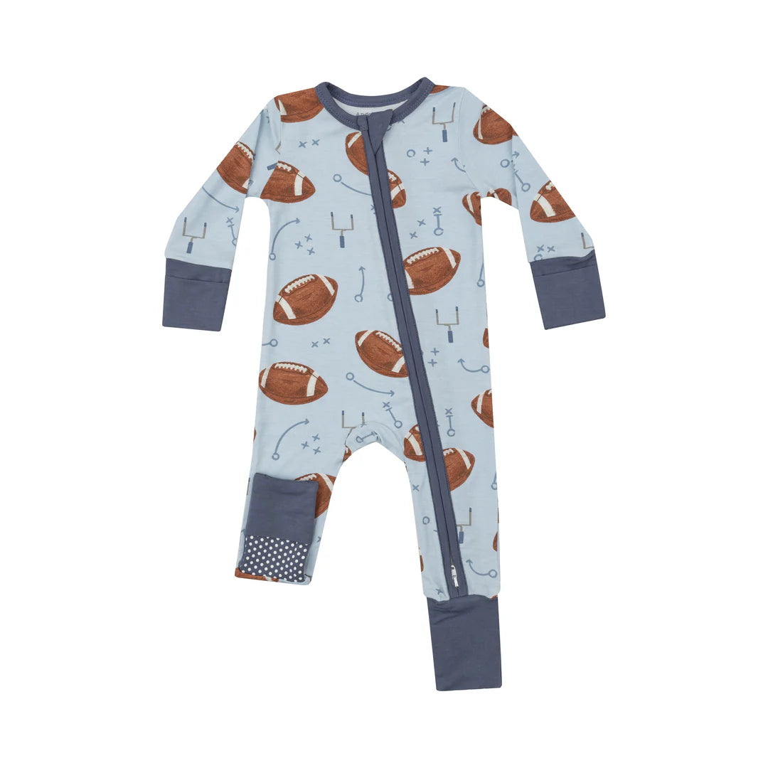 Blue Football Zipper Pajama